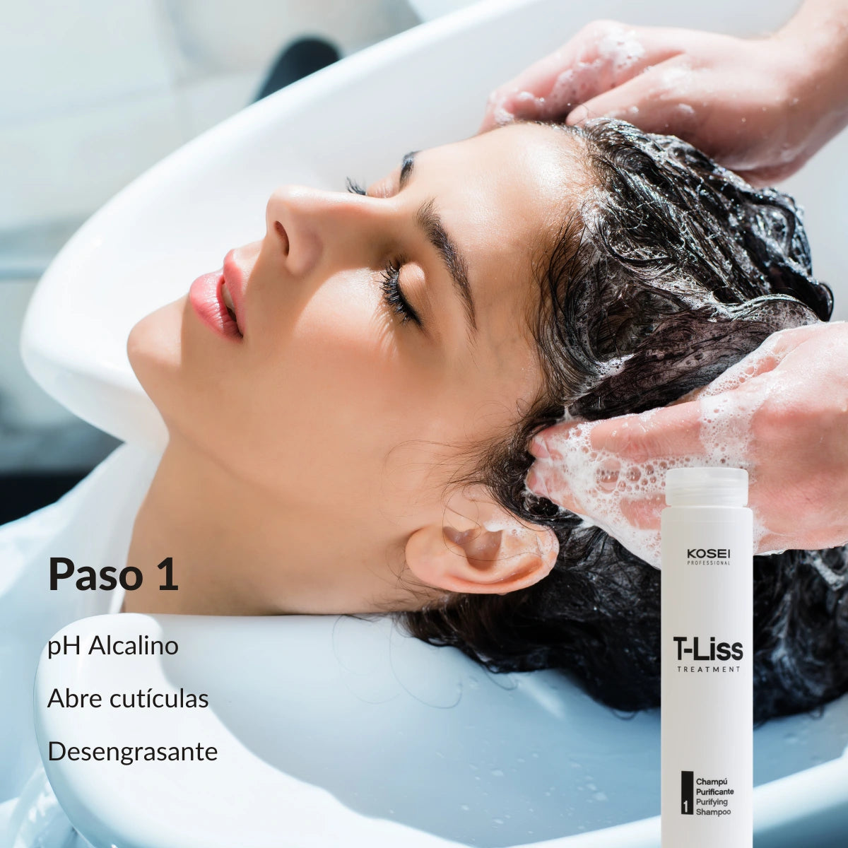 champu que abre la cuticula kosei t-liss purificante