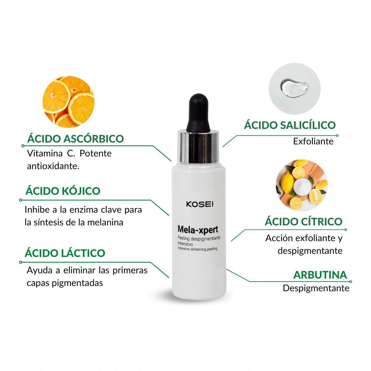 peeling facial para manchas kosei mela xpert despigmentante