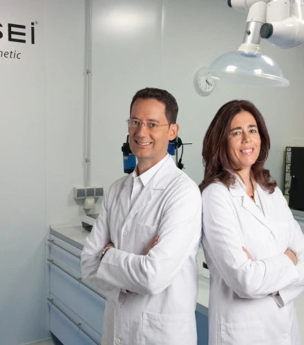 Juan y Mª José, fundadores de Kosei, en el laboratorio