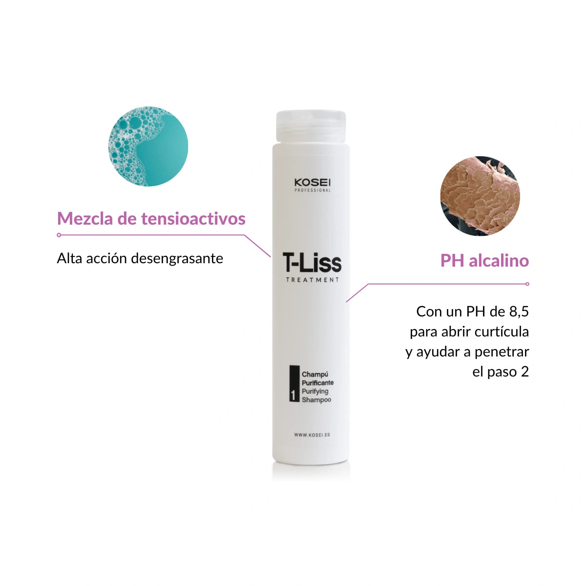 champu alcalino kosei t-liss purificante