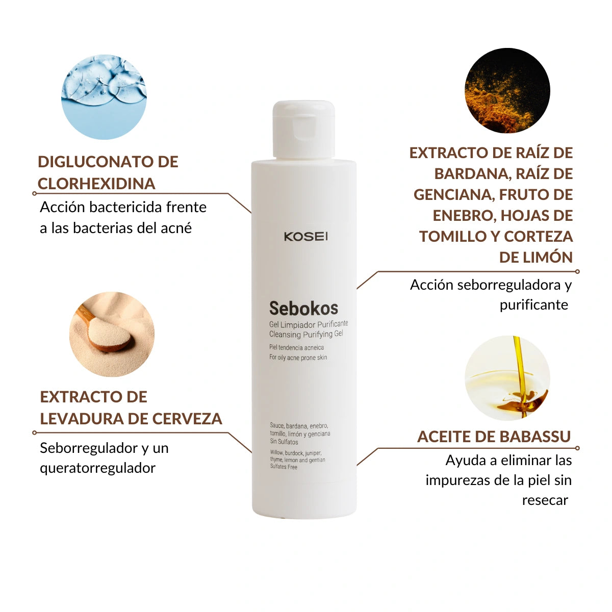 gel limpiador acne kosei sebokos