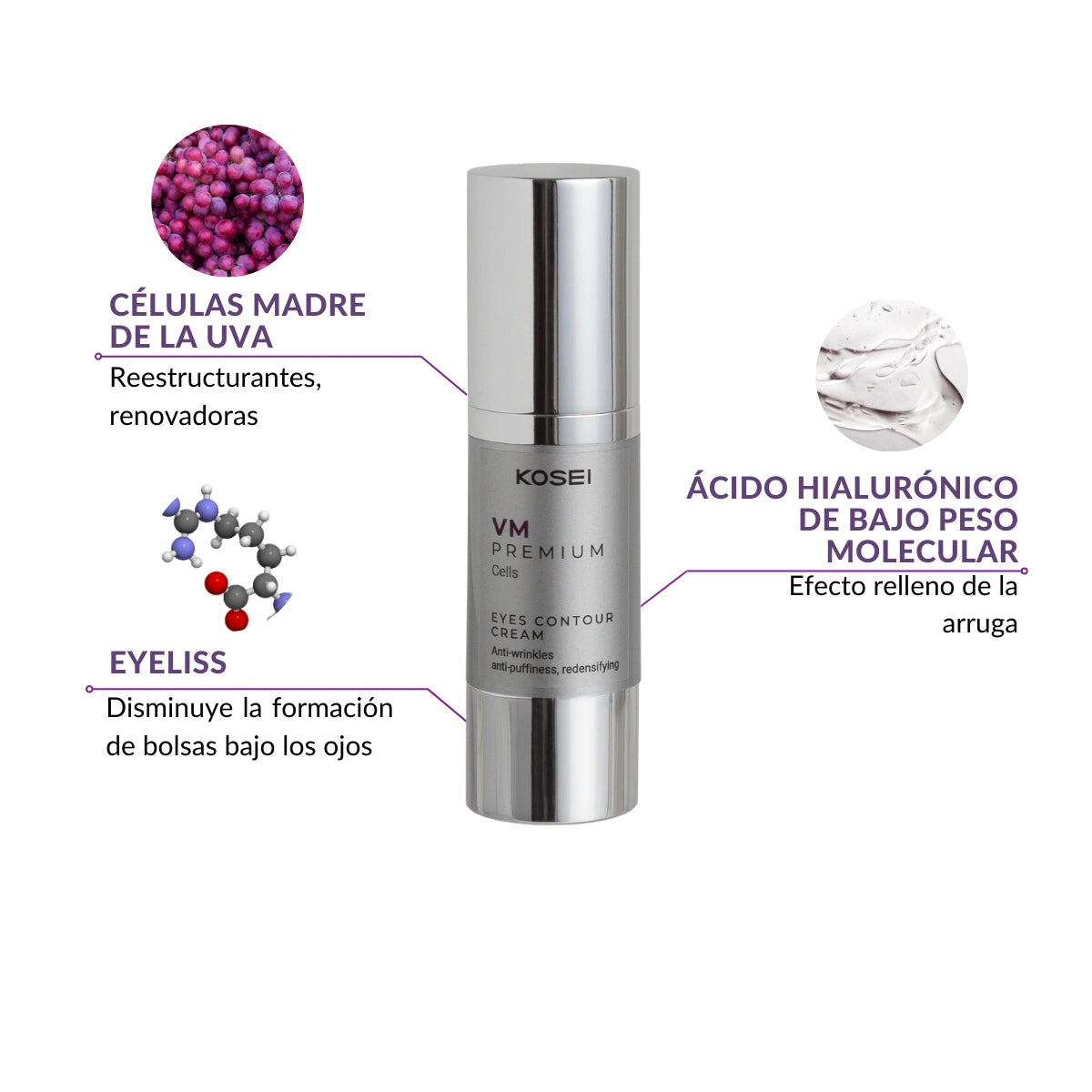 mejor contorno de ojos kosei vm premium cells eyes lifiting